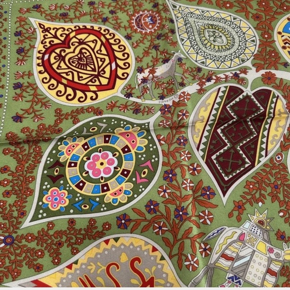 HERMÈS -  "L'Arbre de Vie" - Christine Henry, 2011 Vintage Silk Scarf RARE 90cm - Picture 10 of 13